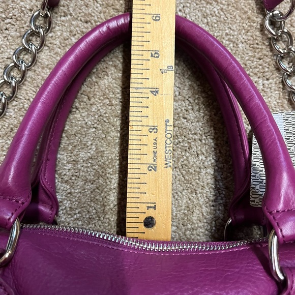 Audrey Brooke Large Leather Fuchsia 3 compartment Satchel- NWT - Picture 7 of 14